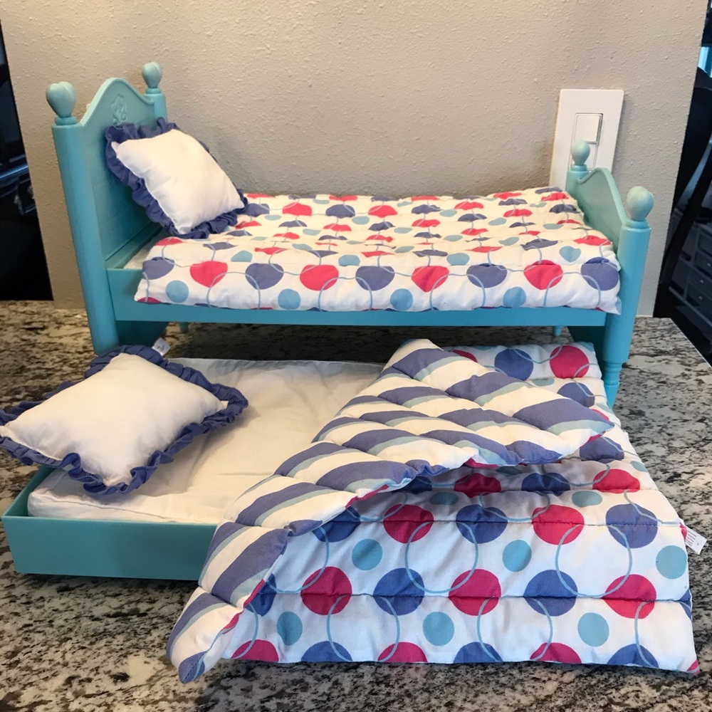 American Girl Bitty Twins Trundle Bed and Bedding